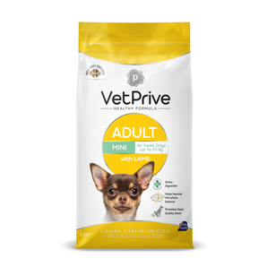 Vet Prive Mini ve Küçük Irk Yetişkin Köpek Maması Kuzu Etli 8 Kg