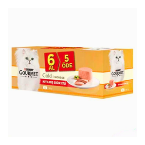 Gourmet Gold 5+1 Kıyılmış Sığır Etli Kedi Maması (6x85 gr)